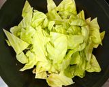 A picture of step 4 of Chikuwa and Cabbage Stir-Fried in Mayonnaise and Ponzu.