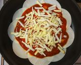 A picture of step 4 of Quick and Budget-Friendly Pizza with Gyoza Skin.