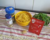 Une image de l'étape 1 de One pot pasta aux haricots verts.