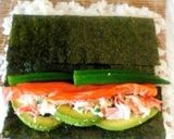 A picture of step 4 of California Roll to try on the Night of Tanabata.