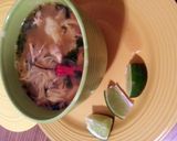 A picture of step 4 of Spanish home-made Chicken Noodle Soup (sopa de Pollo).