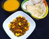 A picture of step 3 of Kaju Karela.