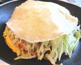A picture of step 10 of Simple Hiroshima-style Okonomiyaki in a Frying Pan.