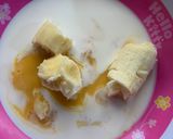 A picture of step 1 of Banana Nutella french toast.