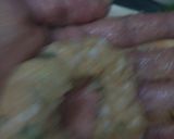 A picture of step 6 of Singhare ke atte ke dahi wade.