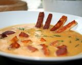 A picture of step 7 of Sig's Onion and Sweet Potato Soup with Halloumi Chips.