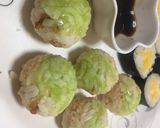 A picture of step 5 of Cucumber- Chicken Temari sushi.