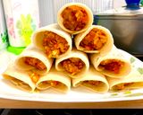 A picture of step 9 of Soy Meat Sauce Tortilla Wraps.