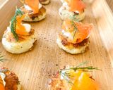 A picture of step 3 of Potato cakes with dill and smoked salmon (canapé).