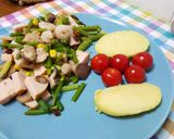 Foto del paso 1 de la receta: Salteado de verduras con champiñones, pavo y patata