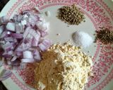 A picture of step 1 of Steamed peas kofta curry.