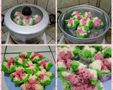 Foto langkah ke 6 dari resep Bolu Kukus Semangka Mekar, Lembut Tanpa Soda 😁😙😋.