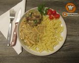 Sztroganoff ihlette húspogácsák 🍖🍄 fehérboros mártásban 🍷✨ recept fázis 10 fotója