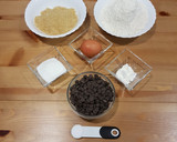 Foto del paso 1 de la receta: Brookiepie ó Cookie-Brownie con Papaya crujiente & Pistachos!