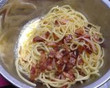 A picture of step 11 of Pasta for Lunch! My Family's Favorite Pasta Carbonara.