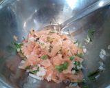 A picture of step 7 of Causa Limeña (salmon).