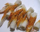 A picture of step 1 of Spinach, Chikuwa, and Tuna with Mayo.