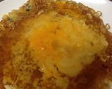 A picture of step 8 of Chicken Ramen Okonomiyaki with Ankake Sauce.