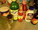 A picture of step 1 of Sunshine's shrimp cocktail.