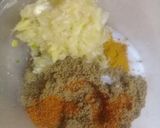 A picture of step 3 of Kaleji Masala with Naan.