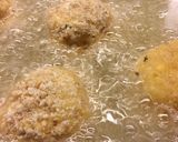 A picture of step 4 of Mac & Cheese Balls with Buffalo Ranch Dipping Sauce.