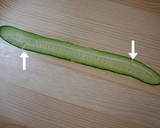 A picture of step 2 of Cucumber Ribbon Pinchos.