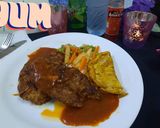 A picture of step 8 of ❤🌹Fry Chicken Steak with red sauce n vegetables n egg🌹❤.