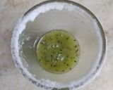 A picture of step 2 of Kiwi mint mojito 🥝🥝.