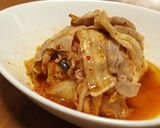 A picture of step 4 of Super Quick Kimchi & Tofu Simmer in the Microwave.