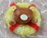 A picture of step 11 of Charaben Rilakkuma made from Mini Sausages.