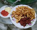 Foto langkah ke 5 dari resep Kentang goreng renyah + cheese sauce home made.