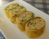 A picture of step 3 of Crab Stick Tamagoyaki.