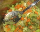 A picture of step 2 of Mandys Christmas soup.