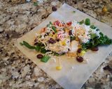 A picture of step 2 of Southwestern eggroll.