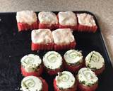 Watermelon feta cheese and soft cheese canapés recipe step 2 photo