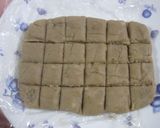 A picture of step 4 of Okara Mochi with Roasted Barley or Kinako Flour.