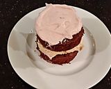 A picture of step 11 of Peanut Butter and Jelly Whipped Cream Mini Layer Cakes.
