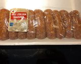 A picture of step 1 of Bite Sized Baked Sausages with Peppers and Onions.
