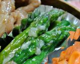 A picture of step 2 of Asparagus Shio-koji Sautéed in Butter for Bentos.