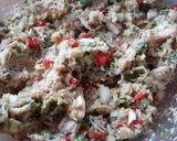 A picture of step 3 of Sig's Leek and Sweet Pepper Crab Cakes.