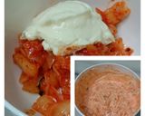 A picture of step 2 of Kimchi Hotdog.