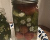 A picture of step 2 of Pickled Okra and Tomatoes.