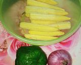 A picture of step 1 of Baby corn 🌽 manchurian 😍.
