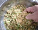 A picture of step 1 of Broad bean with muthiya vegetable.