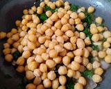 A picture of step 5 of Chickpea Spinach Pearls in Peanut rice And Cucumber Peanut raita.