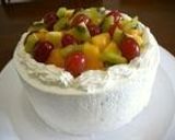 A picture of step 6 of Easy! Fruit Decorated Cake.