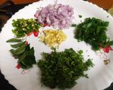 कांद्याची पात घालून हाटून पिठल (pithla recipe in marathi) रेसिपी स्टेप 1 फोटो 