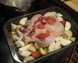 A picture of step 6 of Spanish chicken and Chorizo.
