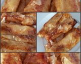 A picture of step 3 of AMIEs Fried Banana Rolls.