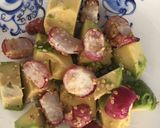 A picture of step 3 of Sesame avocado and radish on toast - vegan.